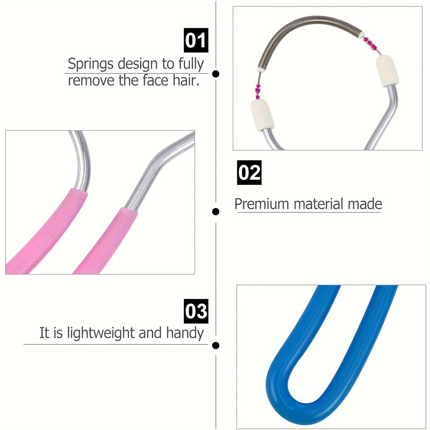 1/2개 무통 스프링 롤러 얼굴 제모기 - 휴대용 무전 - Hair Care Tools 리뷰 및 가격