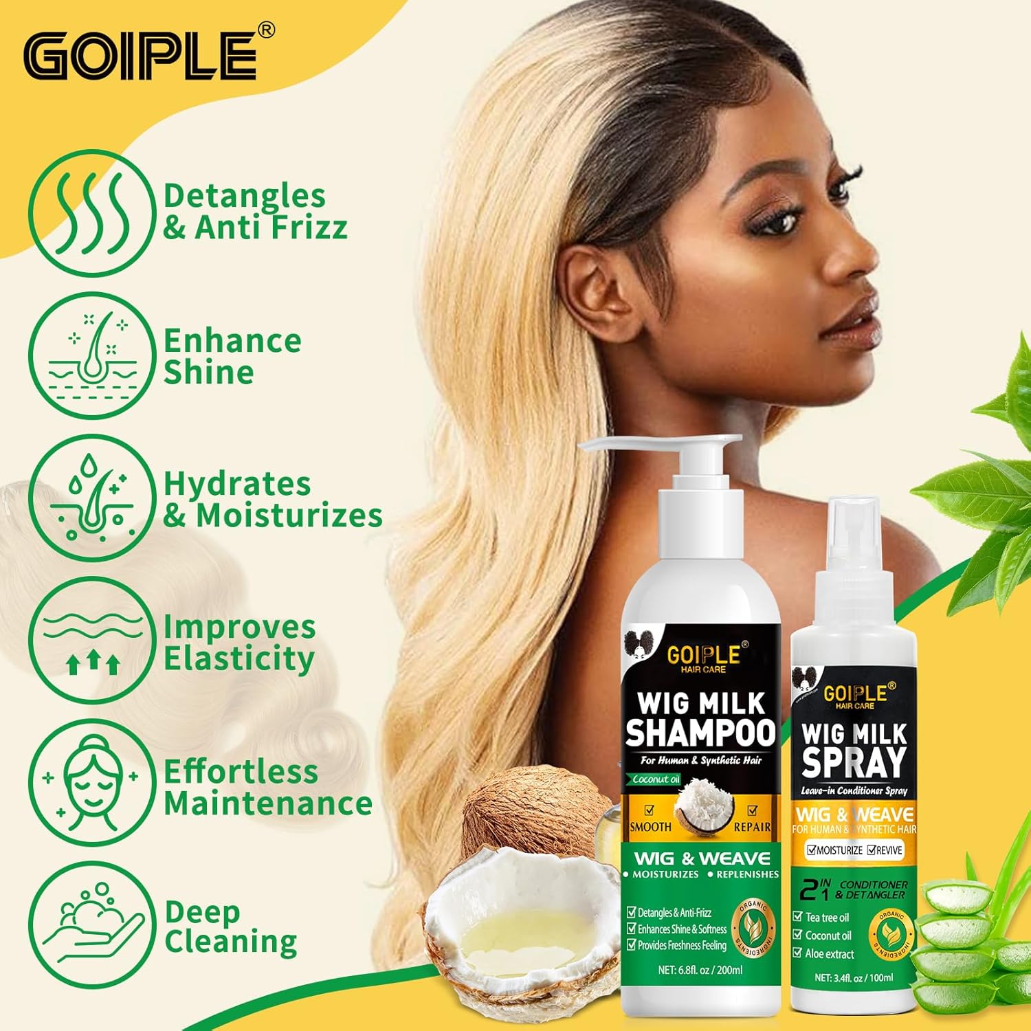 GOIPLE 3 in 1 가발 관리 키트 (샴푸, 컨디 - Hair Care Kit 리뷰 및 가격