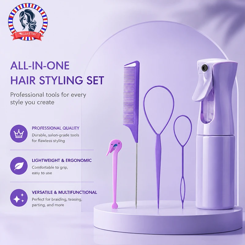 4/5/6개 헤어 브러쉬 세트 미용 스프레이 병 헤어  - Hair Care Kit 리뷰 및 가격