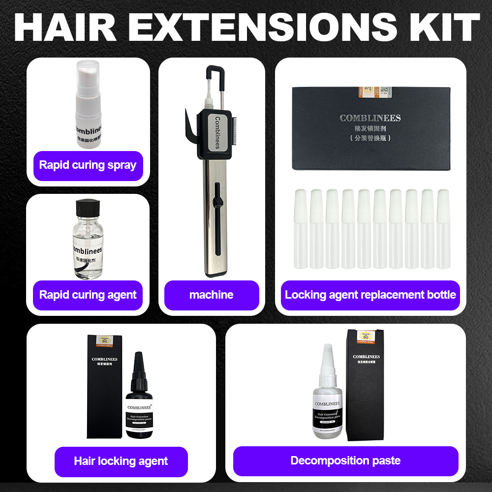새로운 혁신 콤블라인 헤어 익스텐션 기계 아이스 글루  - Hair Care Set 리뷰 및 가격