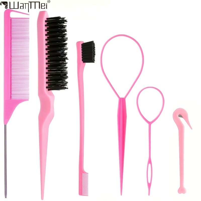 6종 전문 헤어 스타일링 도구 세트 - 랫테일 빗, 브 - Hair Care Set 리뷰 및 가격