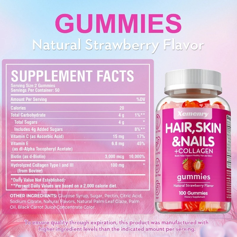 헤어, 피부 & 손톱 구미 - 모발 성장 촉진, 피부  - Hair Care Gummies 리뷰 및 가격
