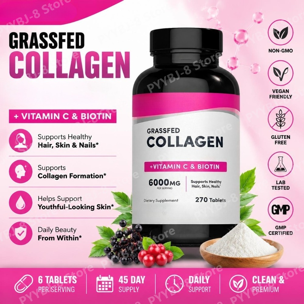 콜라겐 정제 6000mg 비타민 C와 비오틴 함유, 모 - Hair Care Vitamin 리뷰 및 가격